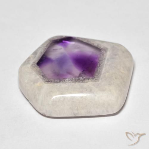 Tranche de géode d'améthyste Multicolore naturelle Fantaisie, 29.60 ct, Transparent