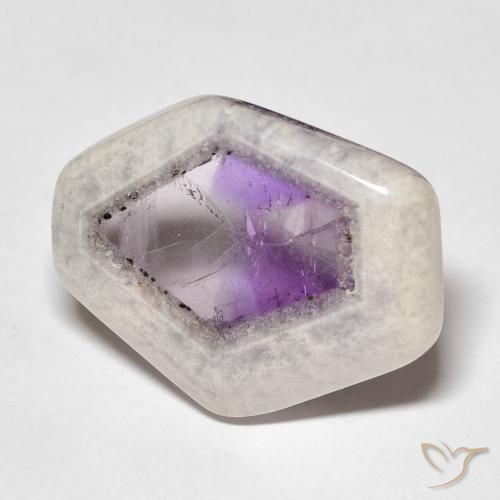 Tranche de géode d'améthyste Multicolore naturelle Fantaisie, 18.38 ct, Transparent