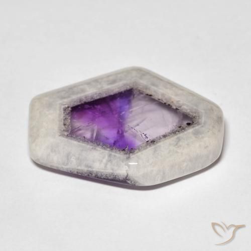 Tranche de géode d'améthyste Multicolore naturelle Fantaisie, 18.38 ct, Transparent