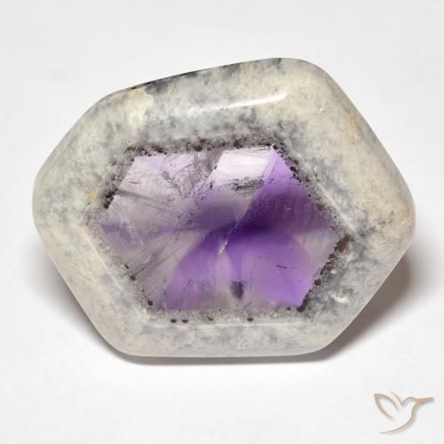 29.00ct Naturel Multicolore Tranche de géode d'améthyste, Fantaisie, Transparent