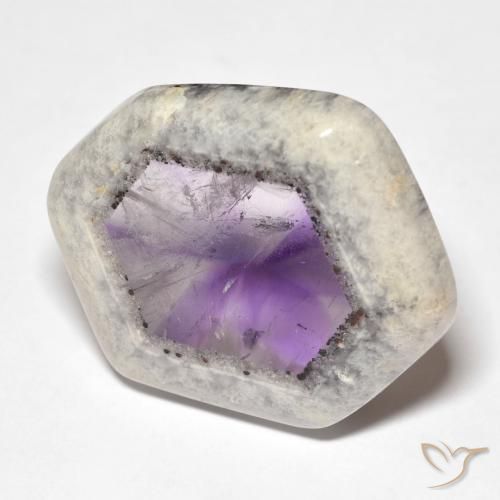 Tranche de géode d'améthyste Multicolore naturelle Fantaisie, 29.00 ct, Transparent