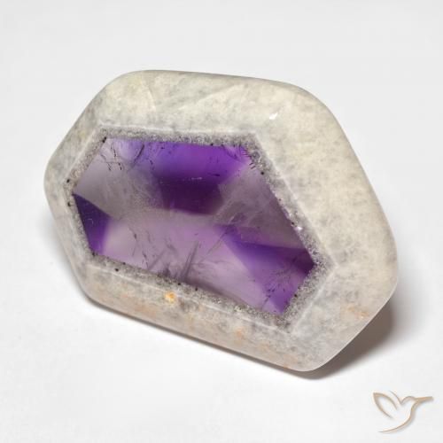 Tranche de géode d'améthyste Multicolore naturelle Fantaisie, 57.02 ct, Transparent