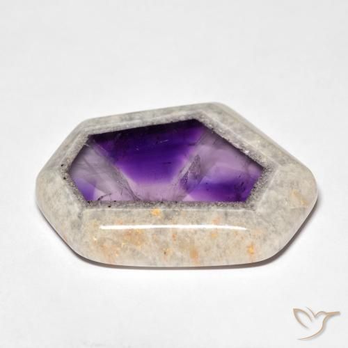 Tranche de géode d'améthyste Multicolore naturelle Fantaisie, 57.02 ct, Transparent