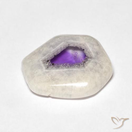 Tranche de géode d'améthyste Multicolore naturelle Fantaisie, 8.01 ct, Transparent