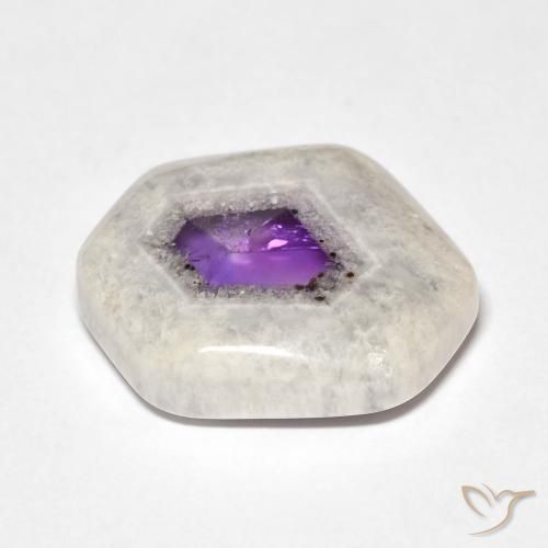 Tranche de géode d'améthyste Multicolore naturelle Fantaisie, 12.73 ct, Transparent