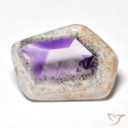 27.23ct Naturel Multicolore Tranche de géode d'améthyste, Fantaisie, Transparent
