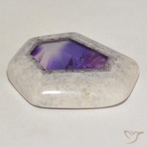Tranche de géode d'améthyste Multicolore naturelle Fantaisie, 29.19 ct, Transparent