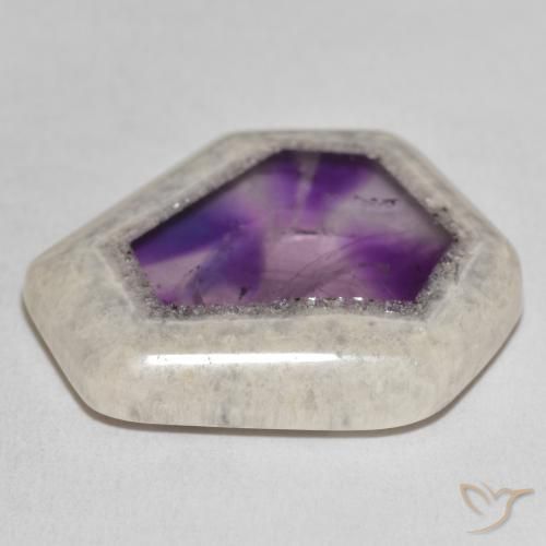 Tranche de géode d'améthyste Multicolore naturelle Fantaisie, 37.31 ct, Transparent