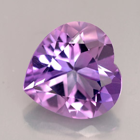 Améthyste violet naturelle forme de coeur, 3,90 ct, VVS