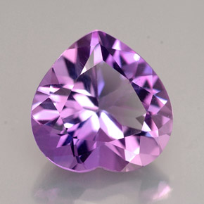 Améthyste violet naturelle forme de coeur, 3,90 ct, VVS