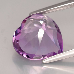 Améthyste violet naturelle forme de coeur, 3,90 ct, VVS
