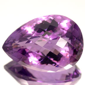 Améthyste violet naturelle en forme de poire, 14,09 ct, VVS