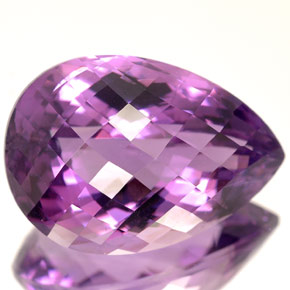 Améthyste violet naturelle en forme de poire, 14,09 ct, VVS