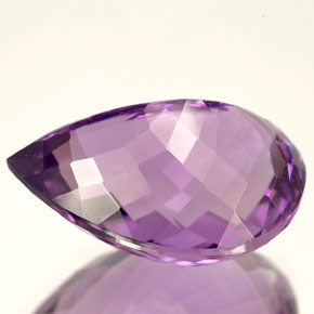Améthyste violet naturelle en forme de poire, 14,09 ct, VVS