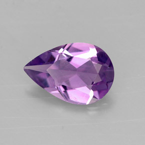 Améthyste violet naturelle en forme de poire, 1,05 ct, VVS-VS