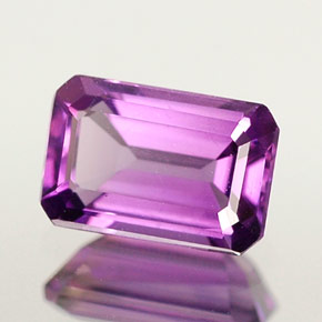 Améthyste violet naturelle taille émeraude, 0,50 ct, VVS-VS