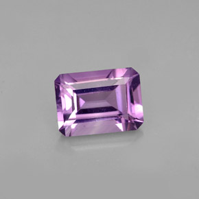 Améthyste violet naturelle taille émeraude, 1,41 ct, VVS-VS