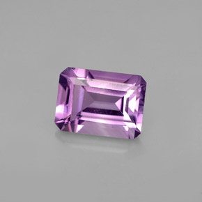 Améthyste violet naturelle taille émeraude, 1,41 ct, VVS-VS