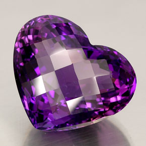 Améthyste violet naturelle forme de coeur, 42,81 ct, IF