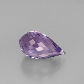 Améthyste violet naturelle briolette, 8,79 ct, VVS