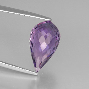 Améthyste violet naturelle briolette, 8,79 ct, VVS