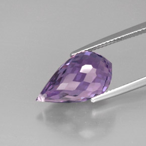 Améthyste violet naturelle briolette, 8,79 ct, VVS