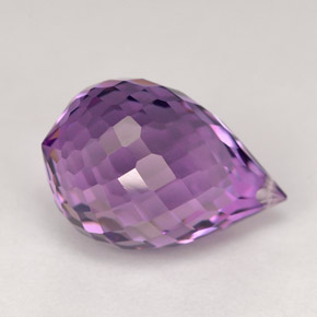 Améthyste violet naturelle briolette, 5,25 ct, VVS