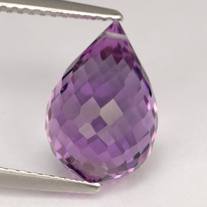 Améthyste violet naturelle briolette, 5,25 ct, VVS