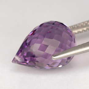 Améthyste violet naturelle briolette, 5,25 ct, VVS