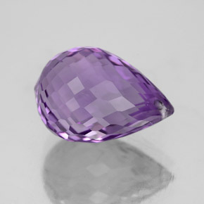 Améthyste violet naturelle briolette, 5,73 ct, VVS