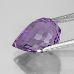 Améthyste violet naturelle briolette, 5,73 ct, VVS