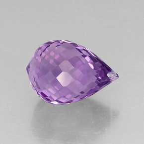 Améthyste Violet naturelle Briolette, 7.01 ct, IF
