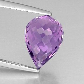 Améthyste Violet naturelle Briolette, 7.01 ct, IF