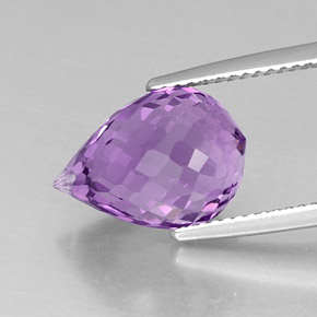Améthyste Violet naturelle Briolette, 7.01 ct, IF