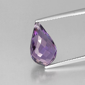 Améthyste violet naturelle briolette, 4,16 ct, VVS