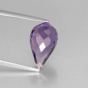 Améthyste violet naturelle briolette, 4,16 ct, VVS