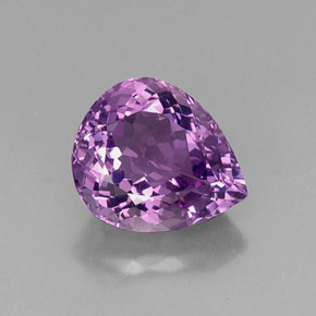 Améthyste Violet naturelle En forme de poire, 6.87 ct, VVS