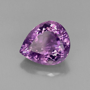 Améthyste Violet naturelle En forme de poire, 6.87 ct, VVS