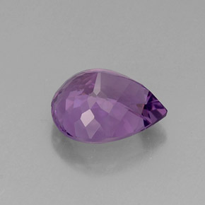 Améthyste Violet naturelle En forme de poire, 6.87 ct, VVS