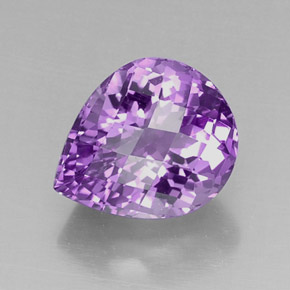 Améthyste violet naturelle en forme de poire, 8,26 ct, VVS