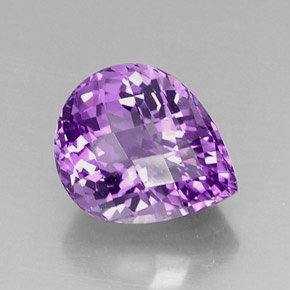 Améthyste violet naturelle en forme de poire, 8,26 ct, VVS