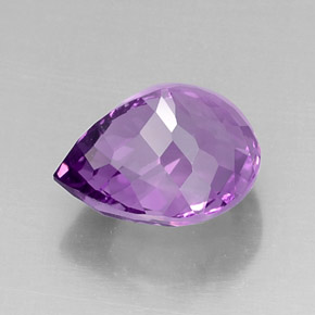 Améthyste violet naturelle en forme de poire, 8,26 ct, VVS