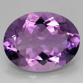 Améthyste violet naturelle coupe ovale, 28,36 ct, IF