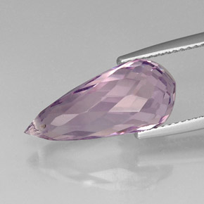 Améthyste violet naturelle briolette, 7,80 ct, VVS