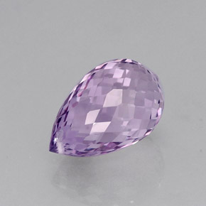 Améthyste violet naturelle briolette, 12,67 ct, VVS