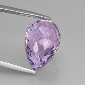 Améthyste violet naturelle briolette, 12,67 ct, VVS
