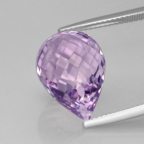 Améthyste violet naturelle briolette, 12,84 ct, VVS