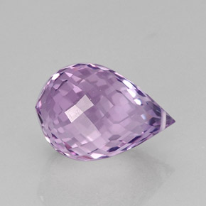 Améthyste violet naturelle briolette, 12,84 ct, VVS