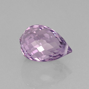 Améthyste violet naturelle briolette, 6,16 ct, VVS