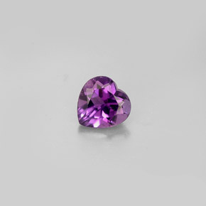 Améthyste violet naturelle forme de coeur, 0,72 ct, VS